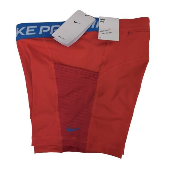Nike Pro Training Shorts‎ Womens Small Orange Red Blue 3" High Rise Tight Fit - Picture 2 of 10